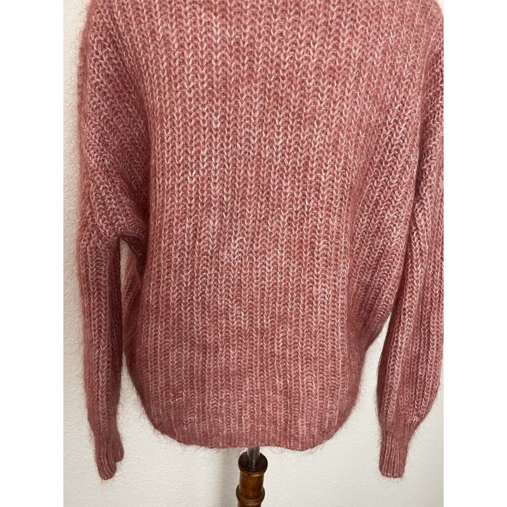 Sezane Sweater Cardigan Fuzzy Wool Mohair Ribbed Knit Achille - Picture 11 of 13